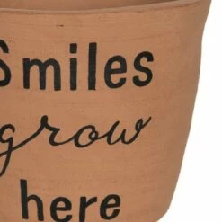 "Smiles Grow Here" Multi Terracotta Planter - Foreside Home & Garden