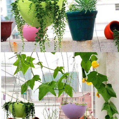 Unique Bargains Home Garden Plastic Plant Hanging Flower Pot Holder Planters 9 Unique Bargains Home Garden Plastic Plant Hanging Flower Pot Holder Planters - Image 7