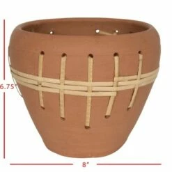 Woven Terracotta Terracotta & Rattan Planter - Foreside Home & Garden -Cheap Planters Store unnamed file 6065
