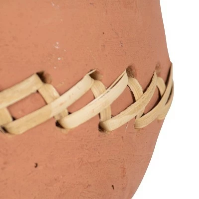 Terracotta & Cane Weave Planter - Foreside Home & Garden 3 Terracotta & Cane Weave Planter - Foreside Home & Garden