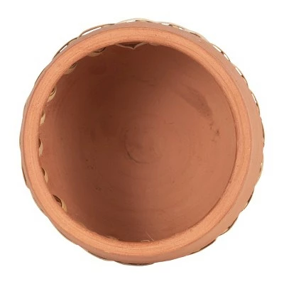 Terracotta & Cane Weave Planter - Foreside Home & Garden 4 Terracotta & Cane Weave Planter - Foreside Home & Garden - Image 2