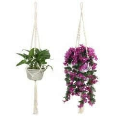 Unique Bargains Macrame Plant Hanger Flower Wall-mounted Rope Hanging Planters Beige 39.4 Inch 1 Pc -Cheap Planters Store unnamed file 6092