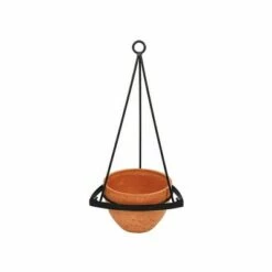 Lina Modern Hanging Wood Stone and Iron Planter Terra Cotta Finish - Achla Designs -Cheap Planters Store unnamed file 6117
