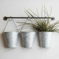 White Metal Wall Planter with 3 Pots - Foreside Home & Garden -Cheap Planters Store unnamed file 6130