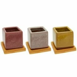 Okuna Outpost Set of 6 Mini Ceramic Planter Pots 2.5" with Drainage Hole & Tray for Indoor & Outdoor Succulents Plants -Cheap Planters Store unnamed file 6142