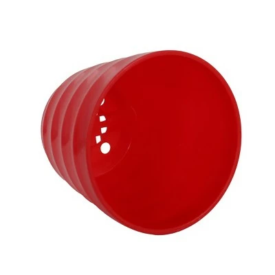 Unique Bargains Parterre Farm Home Plastic Round Design With Tray Flower Cactus Planters Red 1 Pc 4 Unique Bargains Parterre Farm Home Plastic Round Design With Tray Flower Cactus Planters Red 1 Pc - Image 3