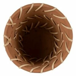 Natural Handthrown Terracotta Planter with Woven Rattan Accents - Foreside Home & Garden -Cheap Planters Store unnamed file 6167