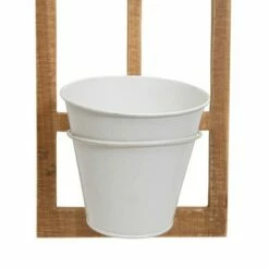 White Wood & Metal Wall Planter - Foreside Home & Garden
