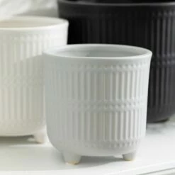 Sullivans Set of 3 Small Ceramic Planters 6.5"H, 5.5"H, & 4.75"H Multicolored