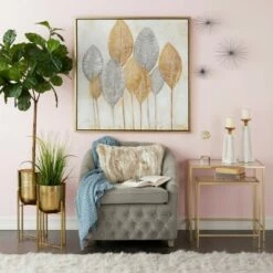 CosmoLiving by Cosmopolitan Set of 2 11" x 11" x 22"/10" x 10" x 19" Planters with Stand Gold -Cheap Planters Store unnamed file 6267