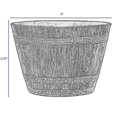 Set of 5 Whiskey Barrel Planter - Classic Home and Garden Kentucky Walnut 5 Set of 5 Whiskey Barrel Planter - Classic Home and Garden Kentucky Walnut - Image 3