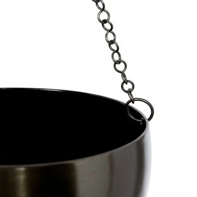 Olivia & May Set of 2 Round Modern Iron Hanging Planters Black - Olivia & May 5 Olivia & May Set of 2 Round Modern Iron Hanging Planters Black - Olivia & May - Image 3