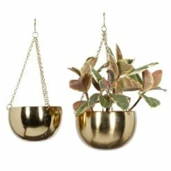 Set of 2 Metallic Hanging Planters - Olivia & May Gold -Cheap Planters Store unnamed file 6325