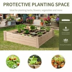 Outsunny 4ft x 4ft Backyard Patio Wooden Raised Garden Bed Planter Box with Segmented Growing Grid for Plants & Herbs - Natural Wood 10 Outsunny 4ft x 4ft Backyard Patio Wooden Raised Garden Bed Planter Box with Segmented Growing Grid for Plants & Herbs - Natural Wood -Cheap Planters Store unnamed file 635