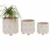 Olivia & May Set of 3 Porcelain Planter with Legs Peach/White - Olivia & May -Cheap Planters Store unnamed file 6366