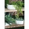 Set of 3 Modern Leaf Design Stoneware Planters White - Olivia & May 2 Set of 3 Modern Leaf Design Stoneware Planters White - Olivia & May -Cheap Planters Store unnamed file 6374