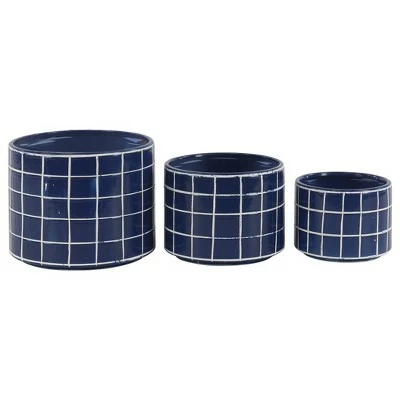 Set of 3 Modern Ceramic Vases - Olivia & May White/gray 6 Set of 3 Modern Ceramic Vases - Olivia & May White/gray - Image 4