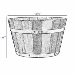 Set of 2 Acacia Whiskey Barrel Planter - Classic Home and Garden -Cheap Planters Store unnamed file 6452