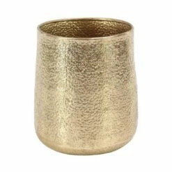 Olivia & May Set of 3 Modern Aluminum Planters Gold - Olivia & May
