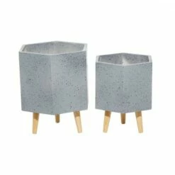 Set of 2 Novelty Contemporary Wood Planters - Olivia & May Gray -Cheap Planters Store unnamed file 6474