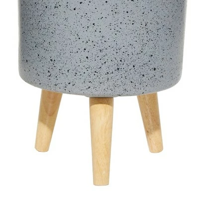 Set of 2 Contemporary Wood Cylindrical Planters - Olivia & May White 4 Set of 2 Contemporary Wood Cylindrical Planters - Olivia & May White - Image 2