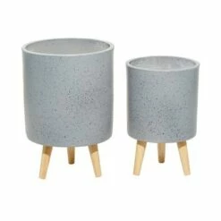 Set of 2 Contemporary Wood Cylindrical Planters - Olivia & May White 14 Set of 2 Contemporary Wood Cylindrical Planters - Olivia & May White -Cheap Planters Store unnamed file 6484