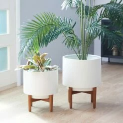 Set of 2 Metal Planters White - CosmoLiving by Cosmopolitan -Cheap Planters Store unnamed file 6490