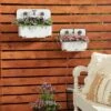 Olivia & May Set of 2 Farmhouse Rectangular Metal Planters White - Olivia & May