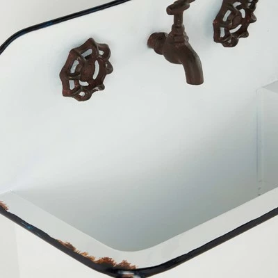 Olivia & May Set of 2 Farmhouse Rectangular Metal Planters White - Olivia & May 8 Olivia & May Set of 2 Farmhouse Rectangular Metal Planters White - Olivia & May - Image 6