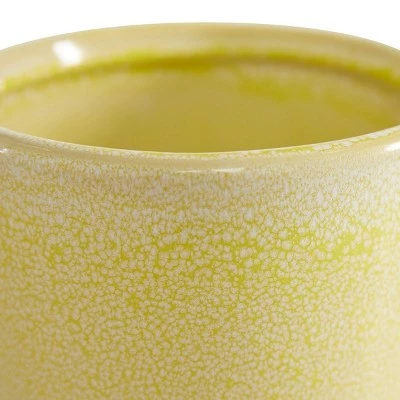 Set of 3 Cylindrical Ceramic Planter - Olivia & May Blue 4 Set of 3 Cylindrical Ceramic Planter - Olivia & May Blue - Image 2