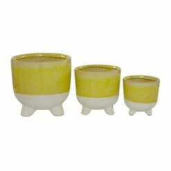 Set of 3 Cylindrical Ceramic Planter - Olivia & May Blue 11 Set of 3 Cylindrical Ceramic Planter - Olivia & May Blue -Cheap Planters Store unnamed file 6501