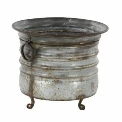 Olivia & May Set of 3 Rustic Drum- Shaped Iron Planters with Stands - Olivia & May -Cheap Planters Store unnamed file 6539