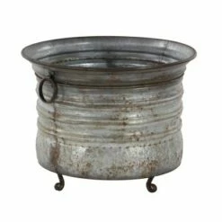Olivia & May Set of 3 Rustic Drum- Shaped Iron Planters with Stands - Olivia & May -Cheap Planters Store unnamed file 6541