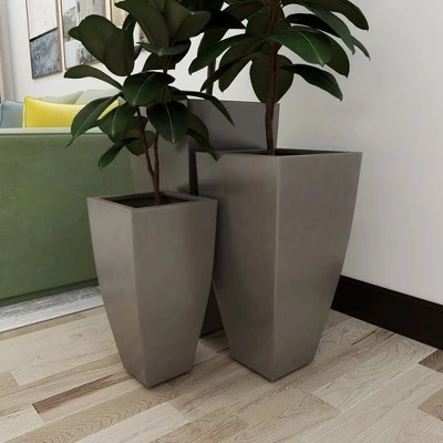 Olivia & May Set of 3 Contemporary Tapered Rectangular Iron Planters Gray - Olivia & May 12 Olivia & May Set of 3 Contemporary Tapered Rectangular Iron Planters Gray - Olivia & May - Image 10