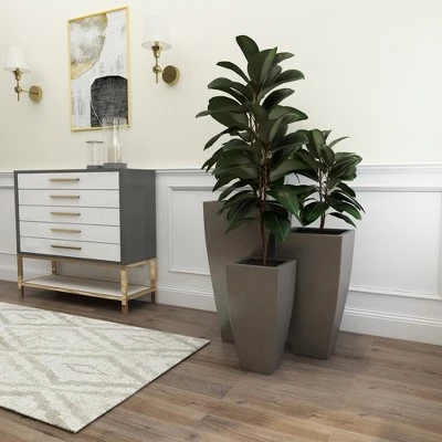 Olivia & May Set of 3 Contemporary Tapered Rectangular Iron Planters Gray - Olivia & May 13 Olivia & May Set of 3 Contemporary Tapered Rectangular Iron Planters Gray - Olivia & May - Image 11