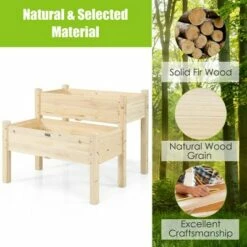 Costway 2 Tier Wooden Raised Garden Bed Elevated Planter Box w/Legs Drain Holes -Cheap Planters Store unnamed file 658
