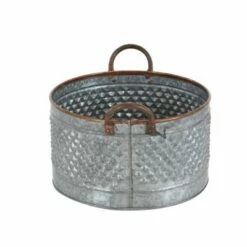 Olivia & May Set of 3 Farmhouse Iron Planters with Handle Gray - Olivia & May -Cheap Planters Store unnamed file 6581