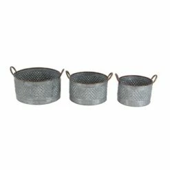 Olivia & May Set of 3 Farmhouse Iron Planters with Handle Gray - Olivia & May -Cheap Planters Store unnamed file 6582