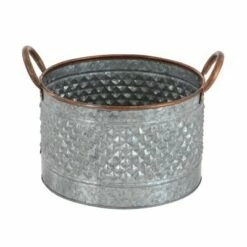 Olivia & May Set of 3 Farmhouse Iron Planters with Handle Gray - Olivia & May -Cheap Planters Store unnamed file 6583