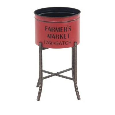 Olivia & May Set of 3 Farmhouse Iron Planters with Stands - Olivia & May 6 Olivia & May Set of 3 Farmhouse Iron Planters with Stands - Olivia & May - Image 4