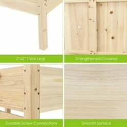 Costway 2 Tier Wooden Raised Garden Bed Elevated Planter Box w/Legs Drain Holes -Cheap Planters Store unnamed file 660