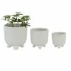 Olivia & May Set of 3 Ceramic Planter with Legs White - Olivia & May