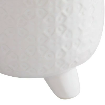 Olivia & May Set of 3 Ceramic Planter with Legs White - Olivia & May 5 Olivia & May Set of 3 Ceramic Planter with Legs White - Olivia & May - Image 3