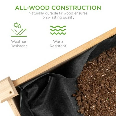 Best Choice Products Raised Garden Bed, Elevated Wood Planter Box Stand for Backyard, Patio w/ Bed Liner 5 Best Choice Products Raised Garden Bed, Elevated Wood Planter Box Stand for Backyard, Patio w/ Bed Liner - Image 3