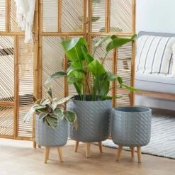 Olivia & May Set of 3 Contemporary Wood Grid Patterned Planters Gray - Olivia & May -Cheap Planters Store unnamed file 6663
