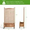 Costway 50in Wood Planter Box w/Trellis Mobile Raised Bed for Climbing Plant