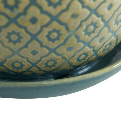 Olivia & May Set of 3 Ceramic Planter with Saucer Set - Olivia & May 5 Olivia & May Set of 3 Ceramic Planter with Saucer Set - Olivia & May - Image 3