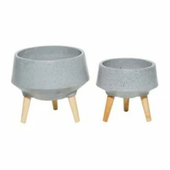 Set of 2 Contemporary Wood Bowl Planters - Olivia & May White -Cheap Planters Store unnamed file 6727