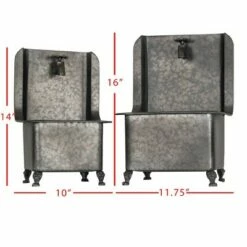 Set of 2 Black Galvanized Metal Sink Planters - Foreside Home & Garden -Cheap Planters Store unnamed file 6733