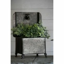 Set of 2 Black Galvanized Metal Sink Planters - Foreside Home & Garden -Cheap Planters Store unnamed file 6735